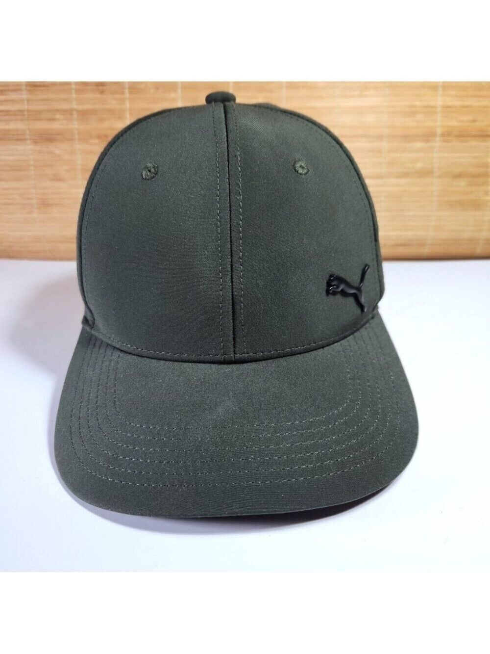 Puma Stretch Fit Baseball Cap Hat Men L/XL Olive Green Forest Performance Logo